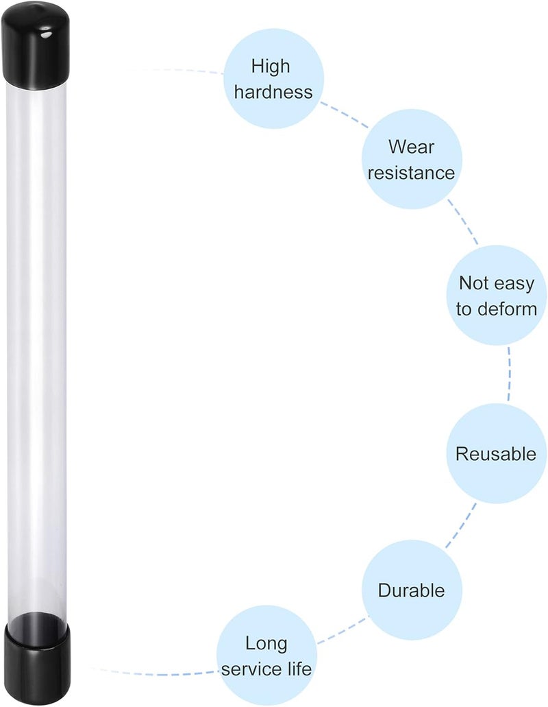 MECCANIXITY Clear Storage Tube 23x25mm Small Plastic Round Tubing with Caps Rigid Bottle Container 300mm/12 Inch for Item Stored - Image 4